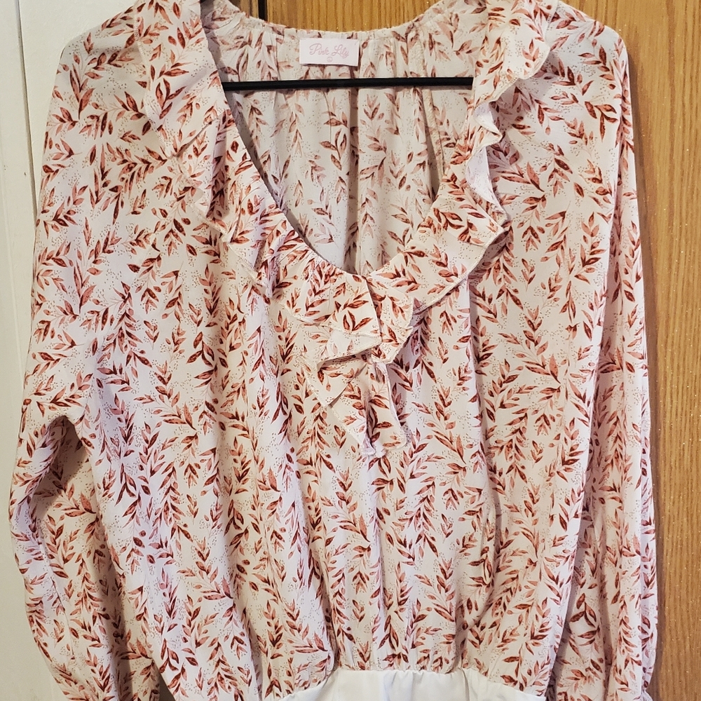 Ruffled blouse bodysuit